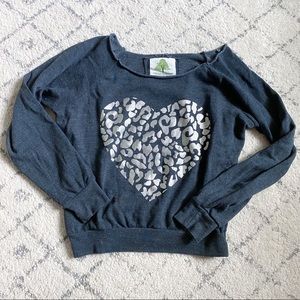 Heart leopard print sweatshirt